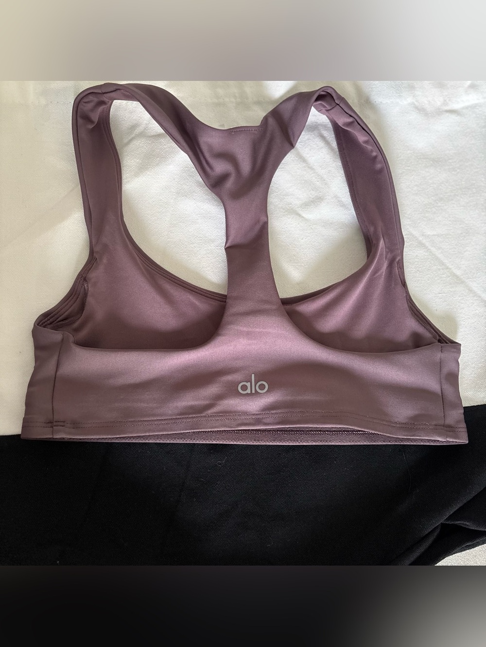 ALO Yoga Dusty Mauve Racerback Sports Bra - Picture 3 of 3